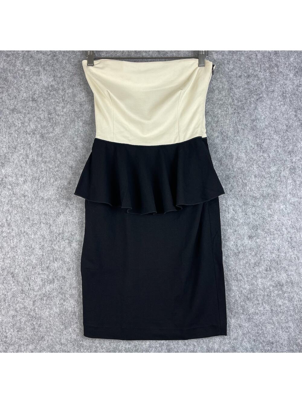 Stella McCartney Strapless Mini Dress Womens XS Peplum‎ Cocktail Minimal Italy